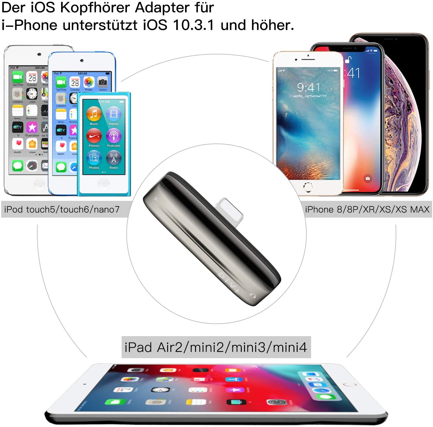 Zalomený adaptér pro iPhone se dvěma lightning konektory zároveň 4